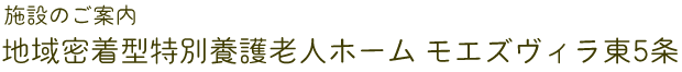 地域密着型特別養護老人ホーム モエズヴィラ東5条